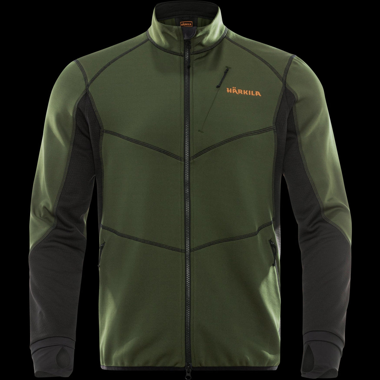 Skandinavische Fleece-Jacke - Duffel green/Schwarz - Härkila