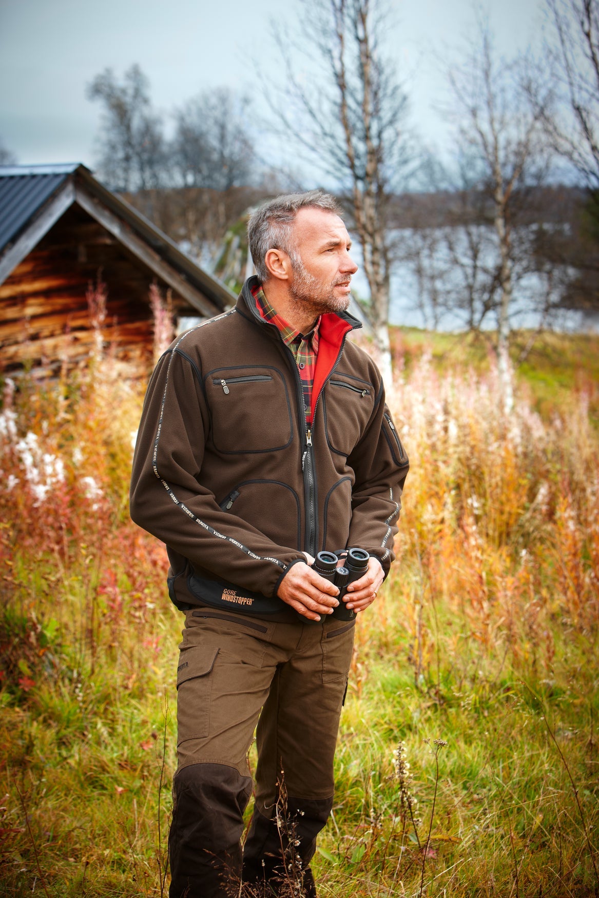 Kamko Fleecejacke Braun/Rot - Härkila