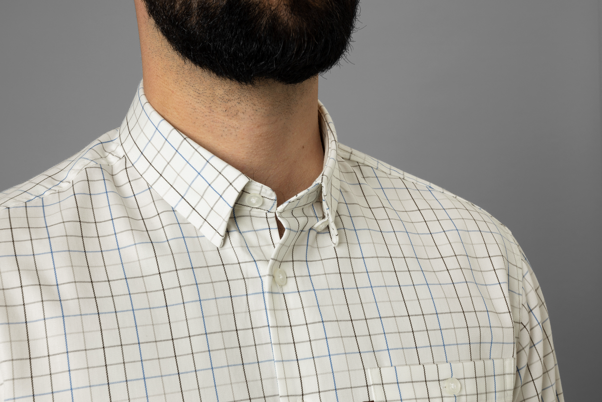 Allerston L/S Hemd - Strong blue/Weiß - Härkila