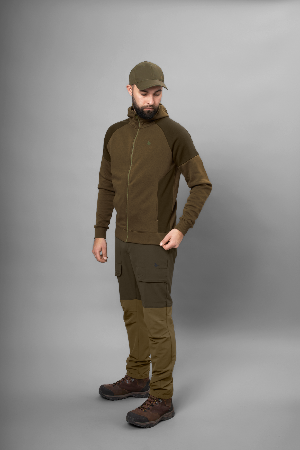 Cross Kapuzenpullover mit Reißverschluss Dark Olive - Seeland