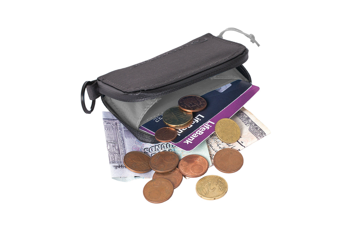 RFiD Münzgeldbörse, recycelt, grau – Life Venture