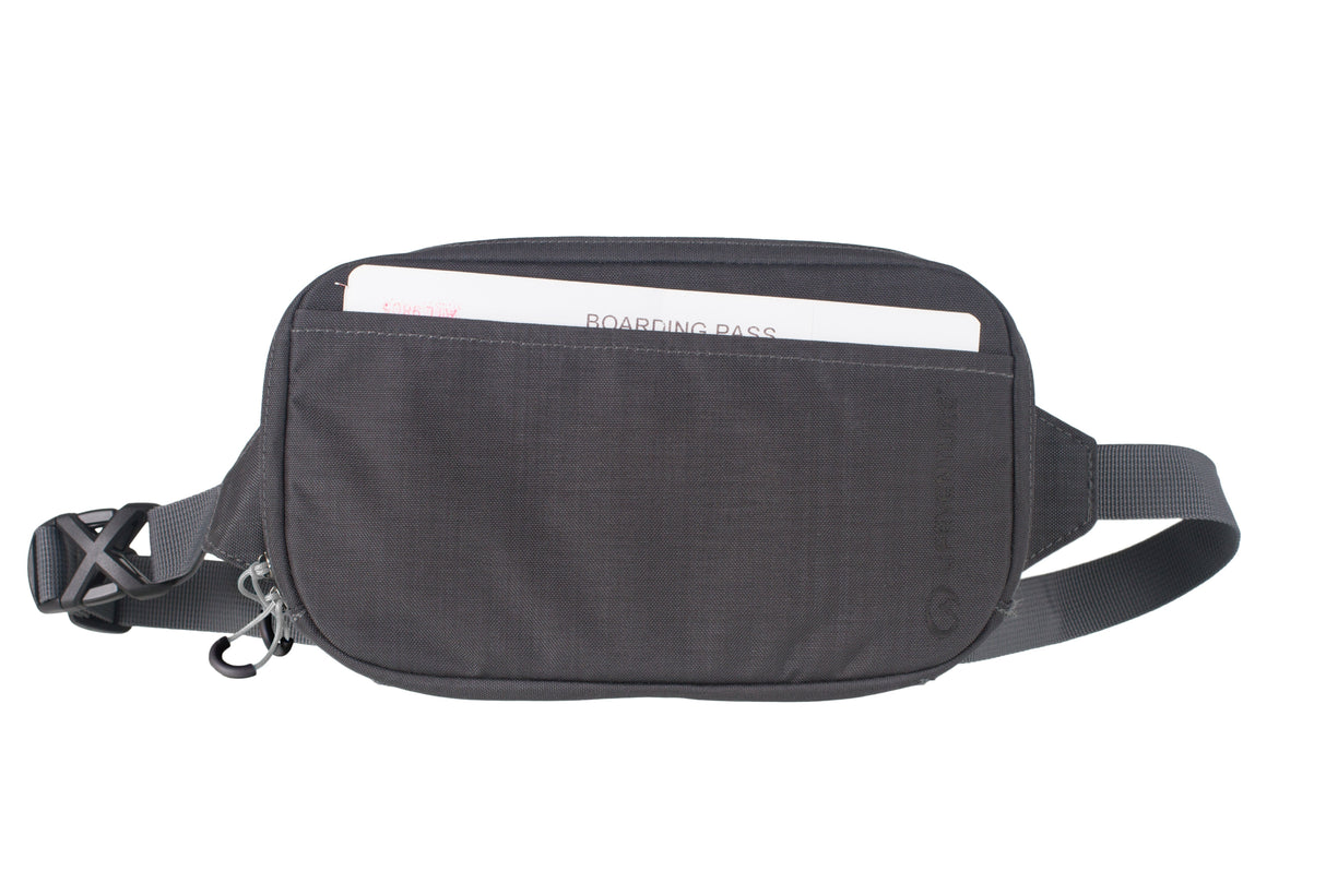RFID-Reise-Gürteltasche, recycelt, Grau – Life Venture
