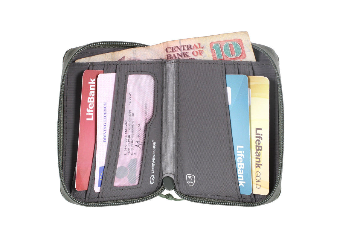RFID-Bi-Fold-Geldbörse, recycelt, Oliv – Life Venture