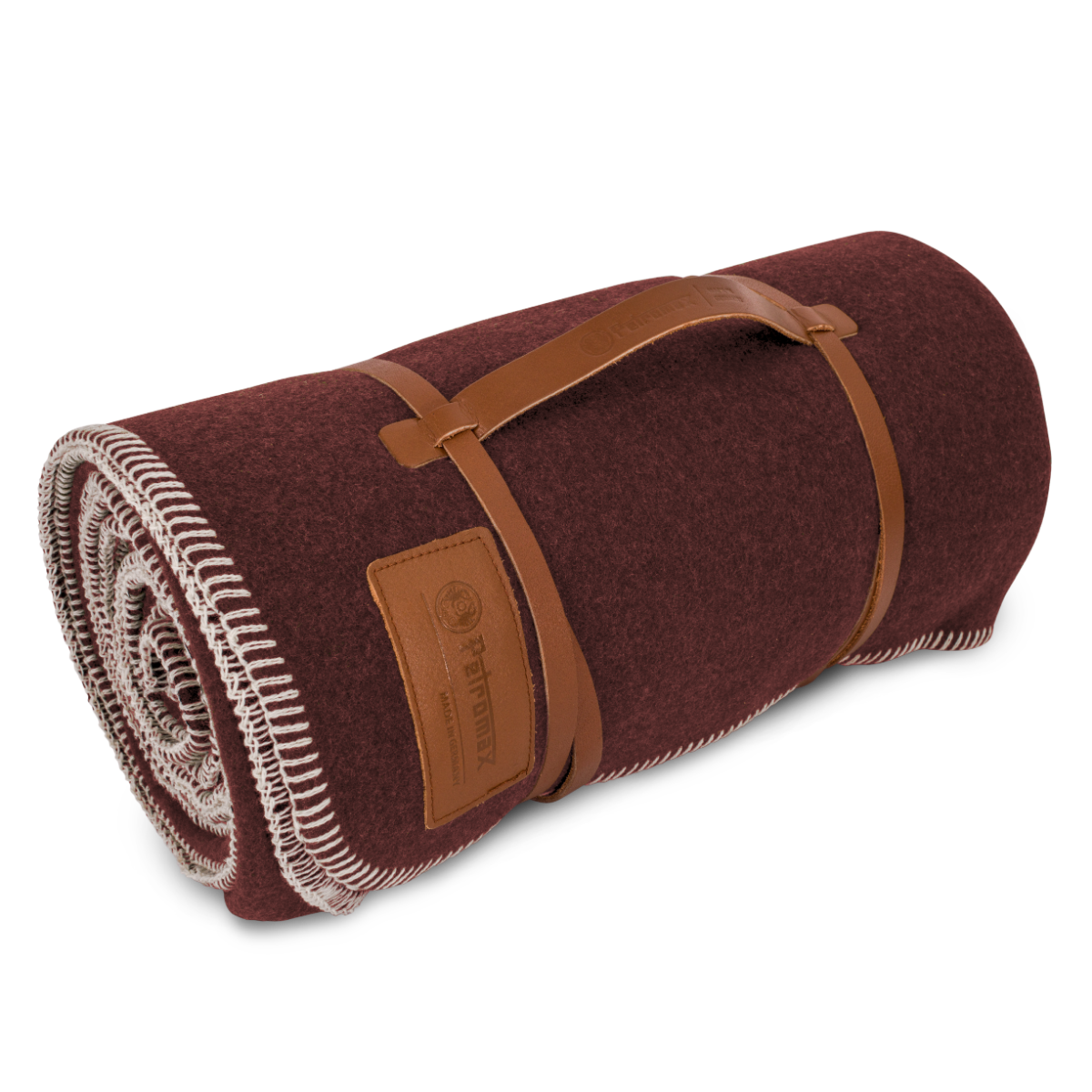 Petromax Wolldecke 150 x 200 cm smoky – Bordeau Red/Chocolate Brown – Petromax