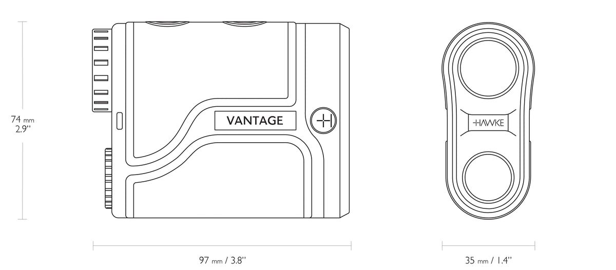 Hawke Vantage Laser Range Finder 6x25 - 600 m