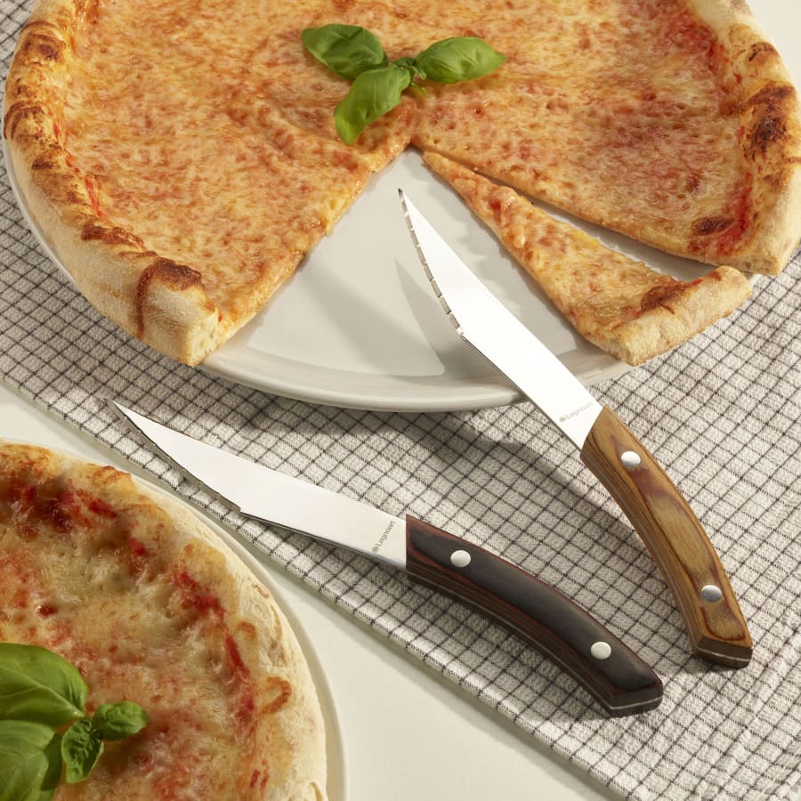 NAPOLI Pizza- und Steakmesserset 4 Stück - Dunkler Griff - Legnoart