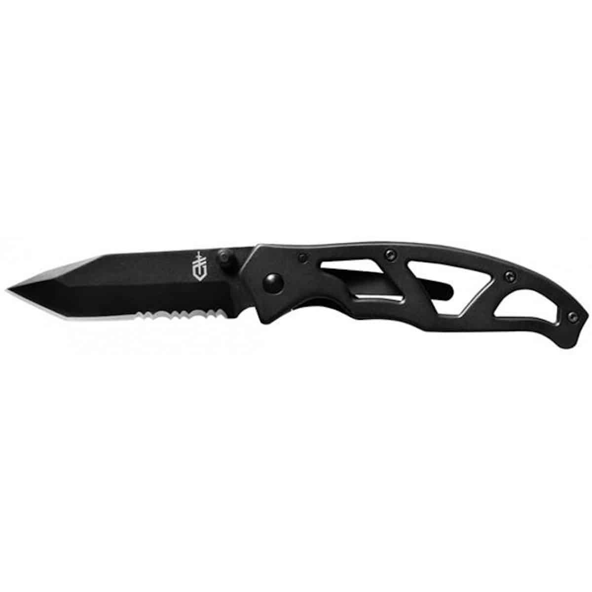 Paraframe I Tanto Schwarz Klappmesser mit Wellenschliff - Gerber