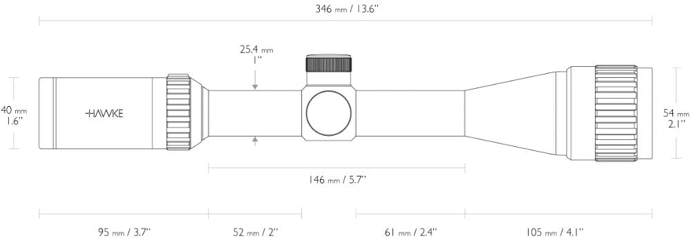 Vantage Zielfernrohr 4-12x40 AO Mil-Dot - Hawke