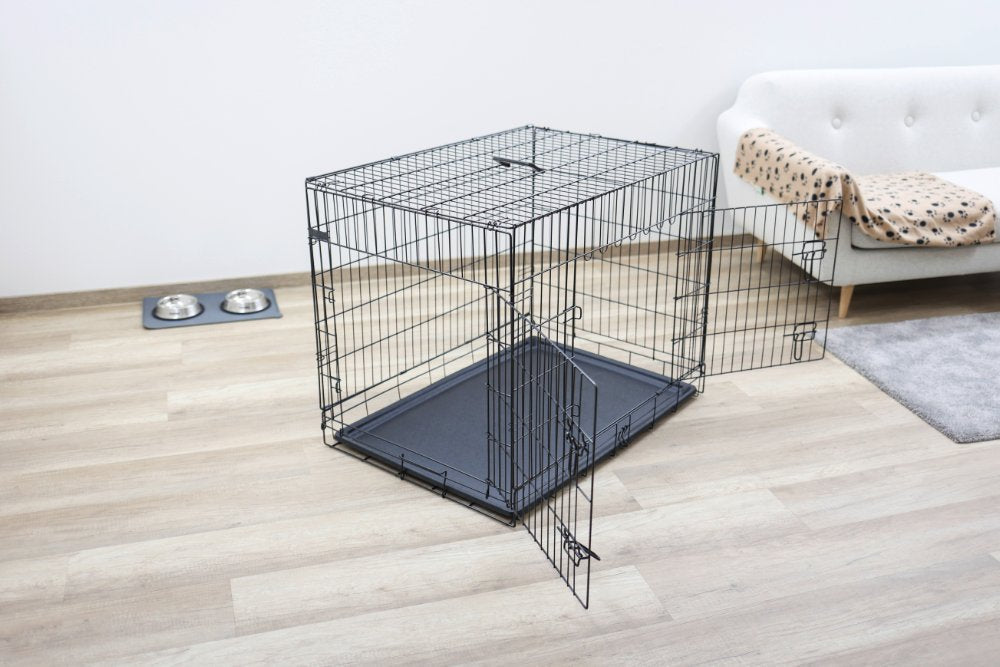 Hundebox aus Stahl, zusammenklappbar – 92x63x74 cm – Kerbl