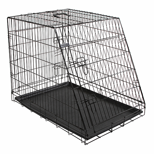 Hundebox aus Stahl, klappbar, abgeschrägt – 92x63x74 cm – Kerbl