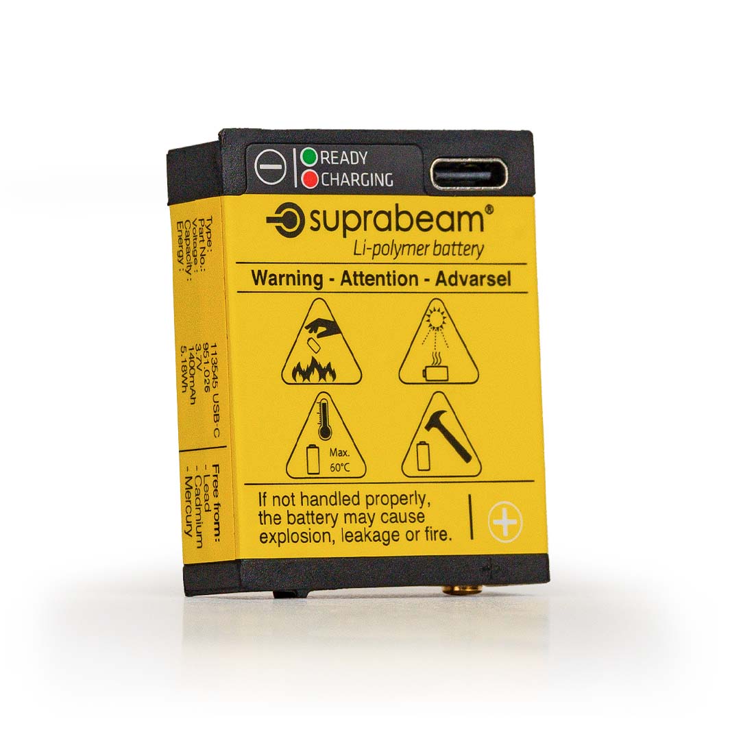 Li-Po-Akku 1'400 mAh mit integriertem USB-C-Ladeanschluss - Suprabeam