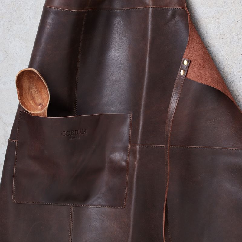 Leder Schürze - Braun - Corium
