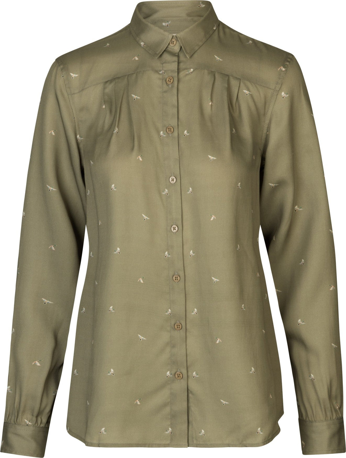 Koszula Abigail L/S damska - Dust green/Flying ducks - Härkila