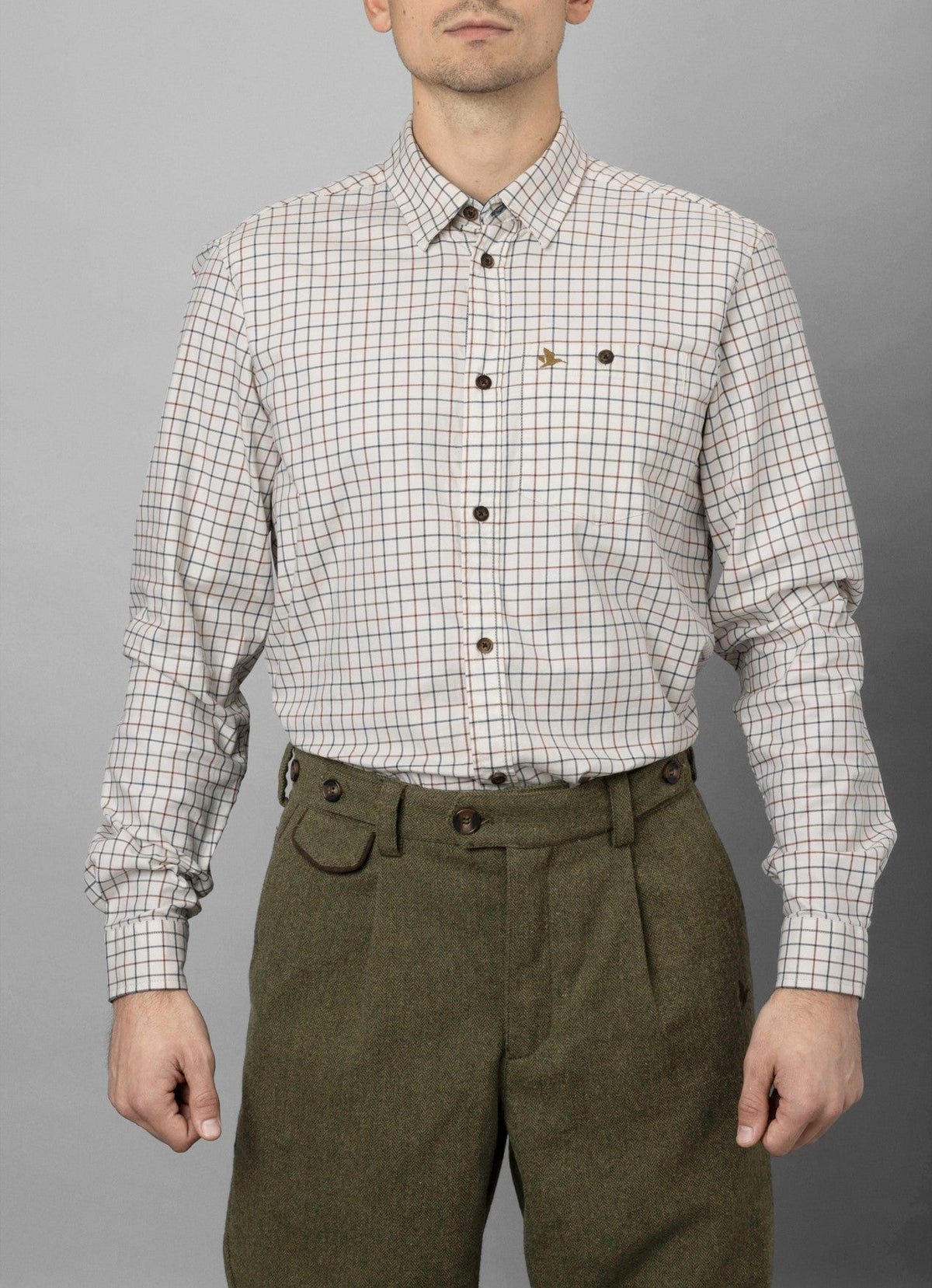 Koszula Oxford Shooting - Grape Leaf/Terracotta Check - Seeland