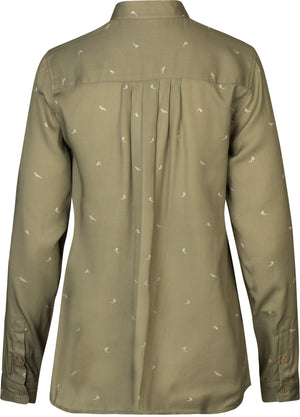 Koszula Abigail L/S damska - Dust green/Flying ducks - Härkila
