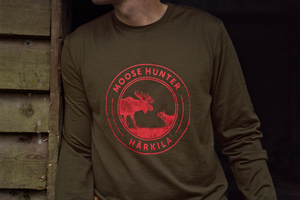 Game Langarm-T-Shirt – Willow green moose – Härkila