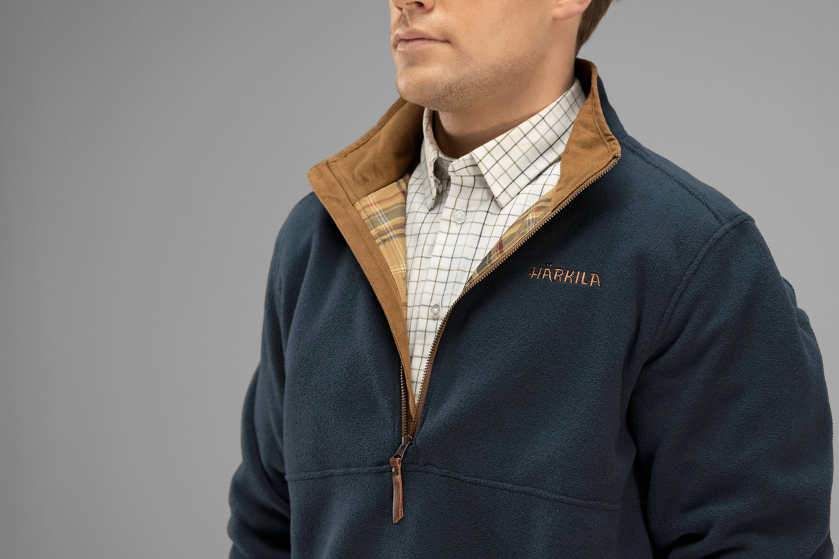 Sandhem Fleece-Pullover Dark navy melange - Härkila