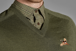 Woodcock V-Ausschnitt-Pullover Classic Green - Seeland