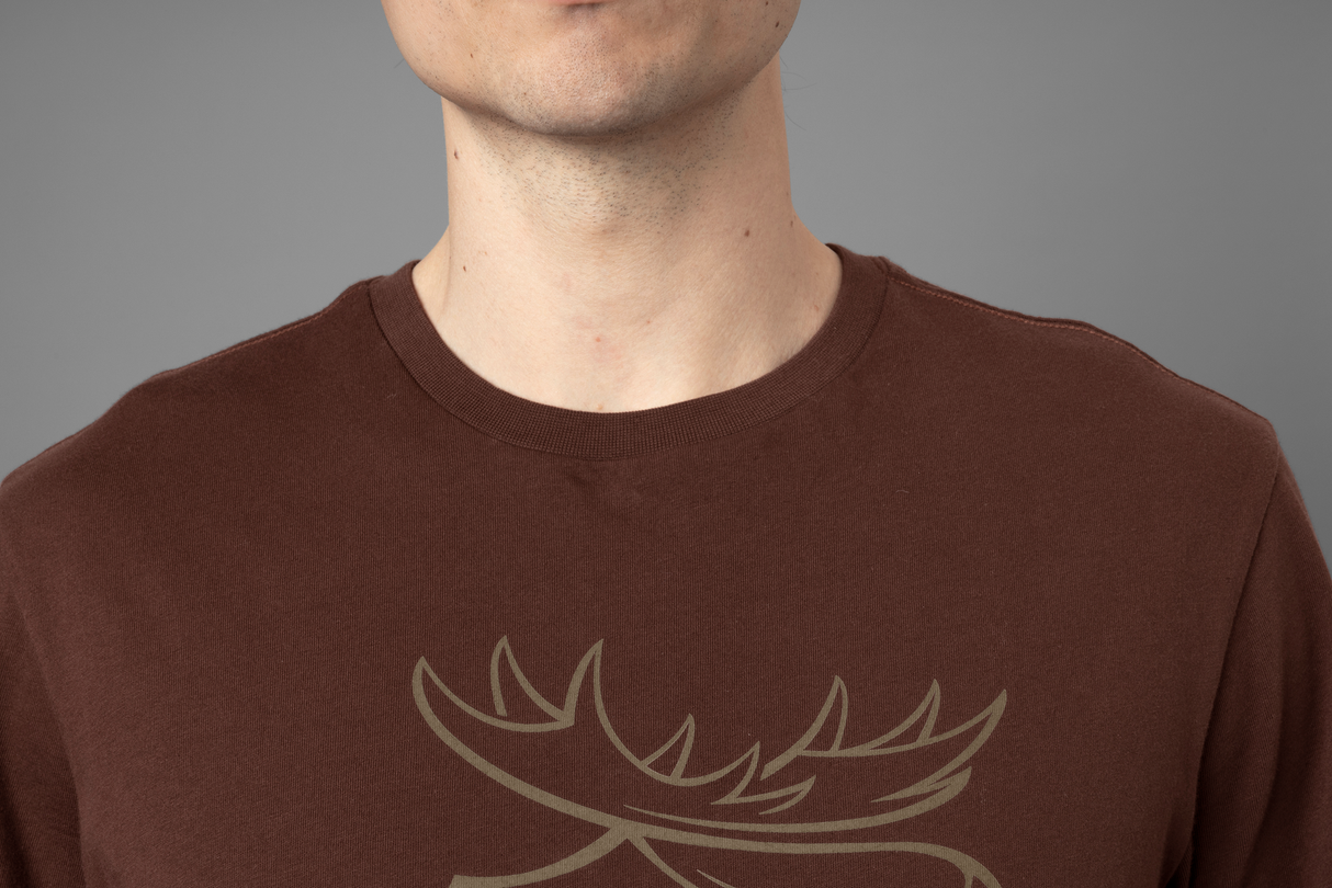 grafisches T-Shirt 2er-Pack - Willow green/Burgundy - Härkila