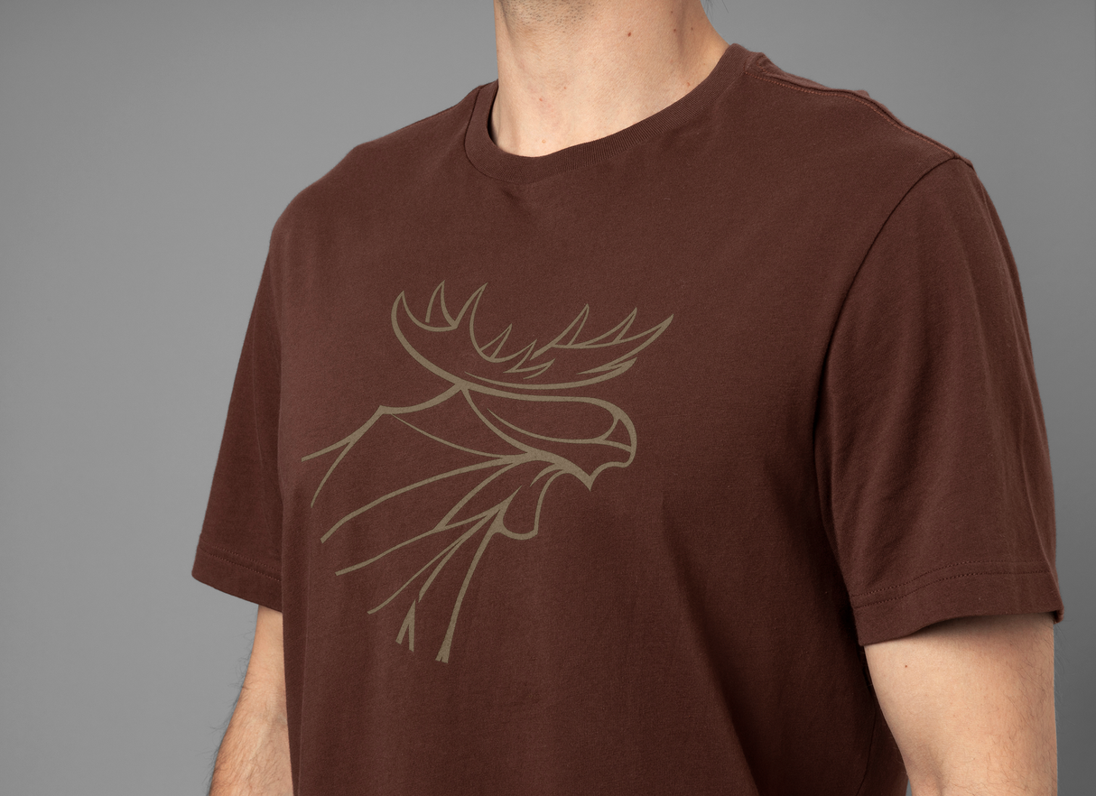 grafisches T-Shirt 2er-Pack - Willow green/Burgundy - Härkila