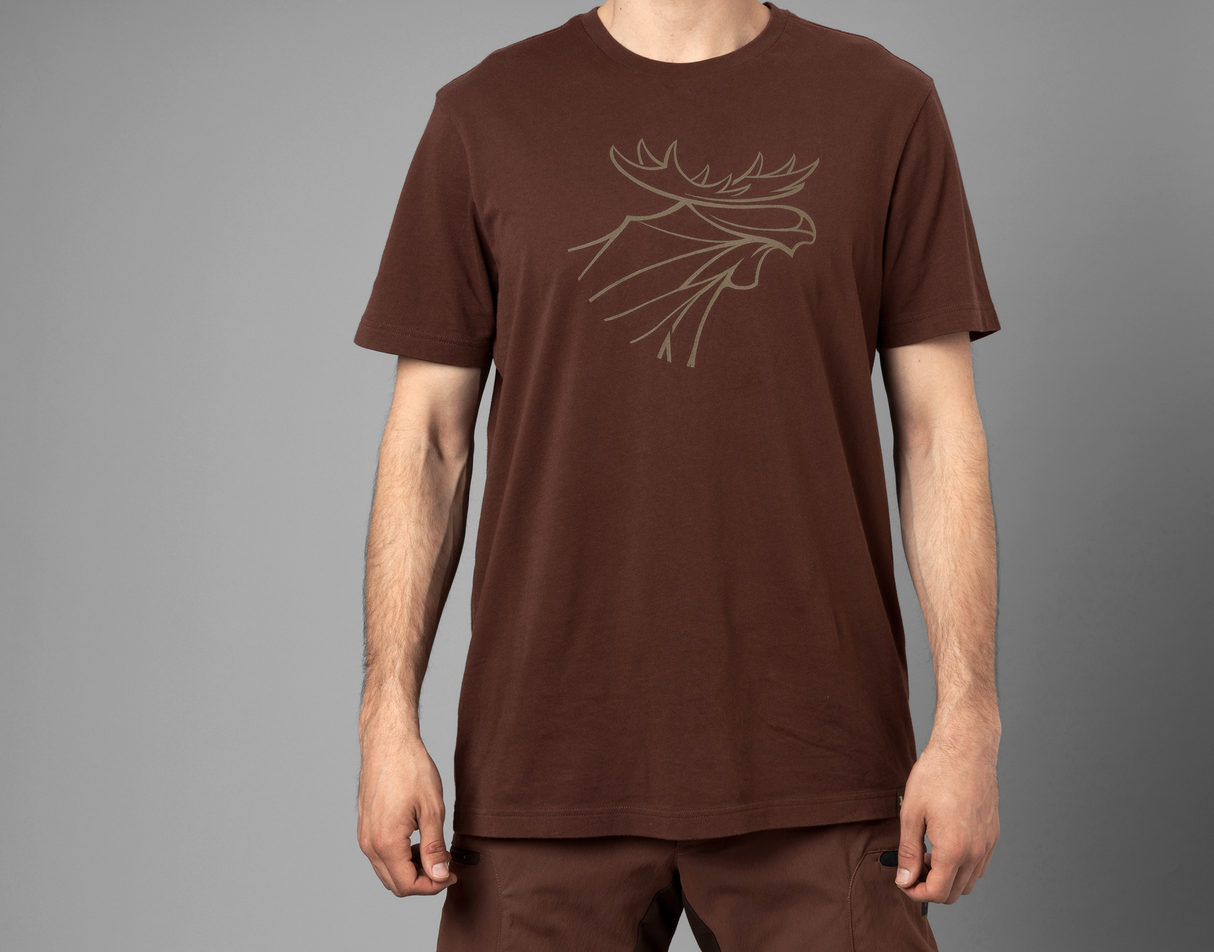 grafisches T-Shirt 2er-Pack - Willow green/Burgundy - Härkila
