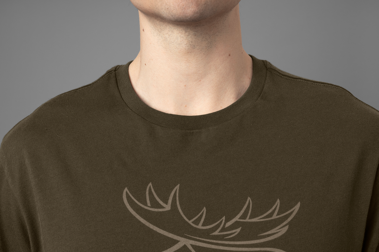 grafisches T-Shirt 2er-Pack - Willow green/Burgundy - Härkila