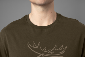 grafisches T-Shirt 2er-Pack - Willow green/Burgundy - Härkila