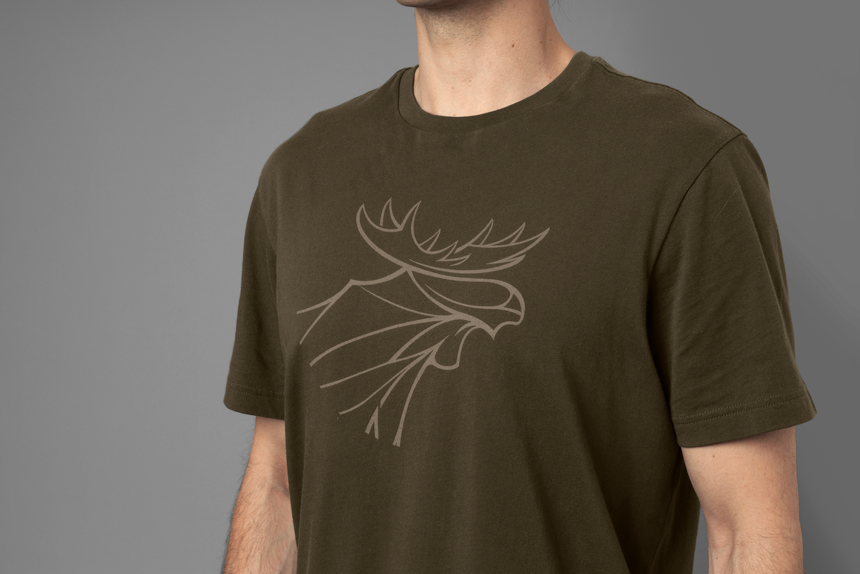 grafisches T-Shirt 2er-Pack - Willow green/Burgundy - Härkila
