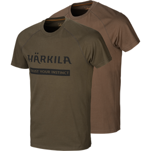 Logo T-Shirt 2er-Pack Willow green/Slate brown - Härkila
