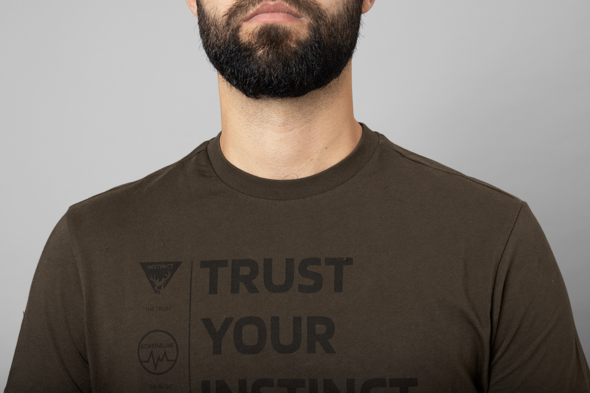 Instinct S/S T-Shirt Shadow brown - Härkila