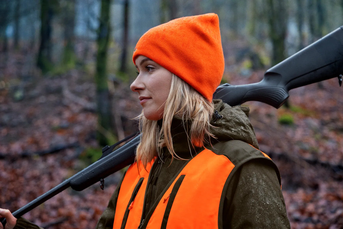 Ian Reversible - czapka Hi-vis orange/Pine green - Seeland