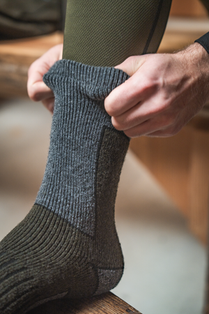 Feld Thermosocken 2er-Pack Pine Green Melange/Grau Melange