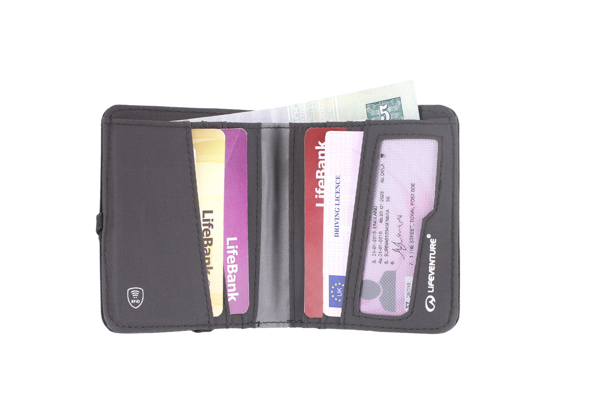 RFID-Kompakt-Portemonnaie, recycelt, Grau – Life Venture