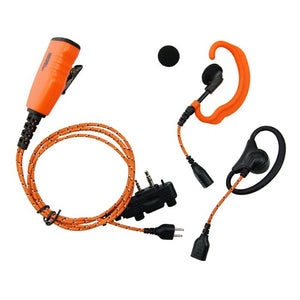 PRO-U610LA Orange Stoffkabel, 3-in-1 C & D Jumper / Peltor & Mikrofon/PTT