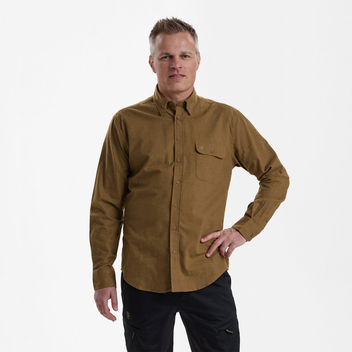 Liam Hemd Ocher Brown - Deerhunter