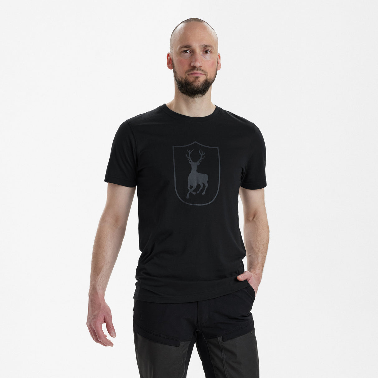 Logo T-Shirt Schwarz - Deerhunter