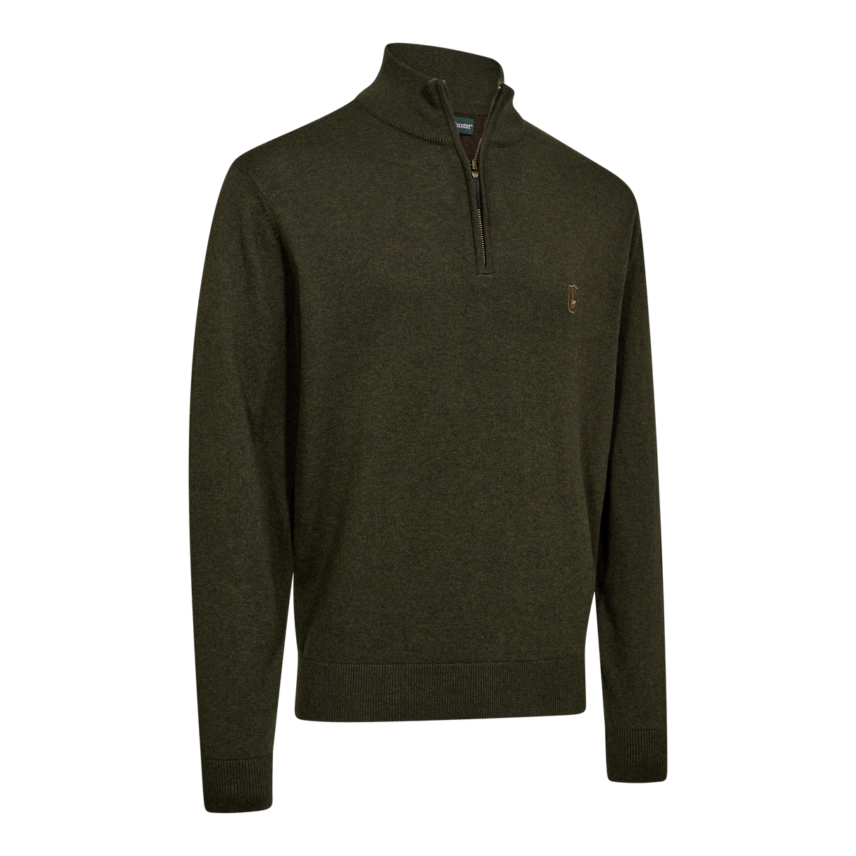 Harrington Strickpullover mit Reißverschlusskragen - Forest Ember Melange - Deerhunter