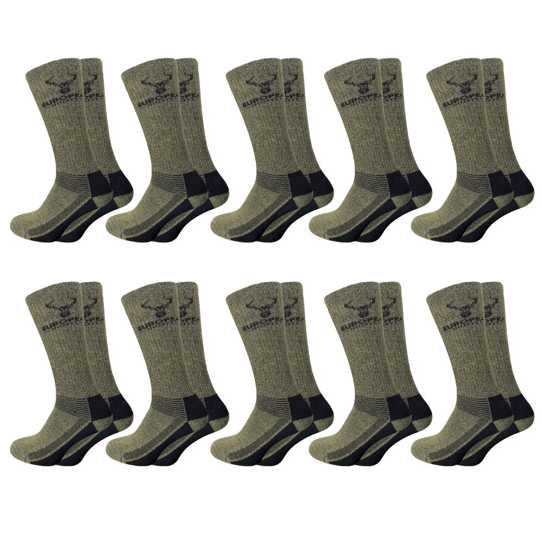 10er-Pack Jagdsocken Grün/Schwarz - European Hunter