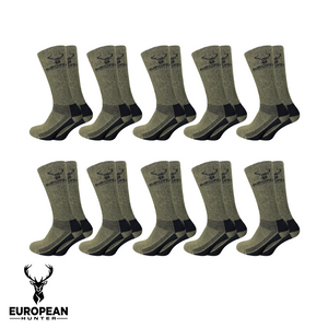 10er-Pack Jagdsocken Grün/Schwarz - European Hunter