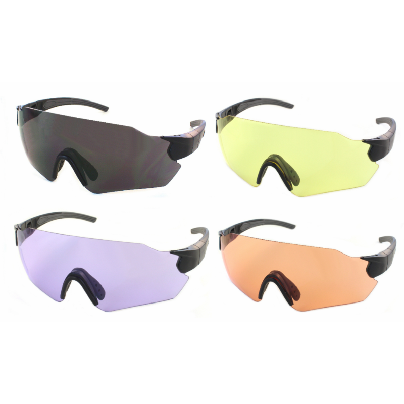 Evolution Eyewear okulary strzeleckie - zestaw Connect X - Szary/Pomarańczowy/Fioletowy/Żółty