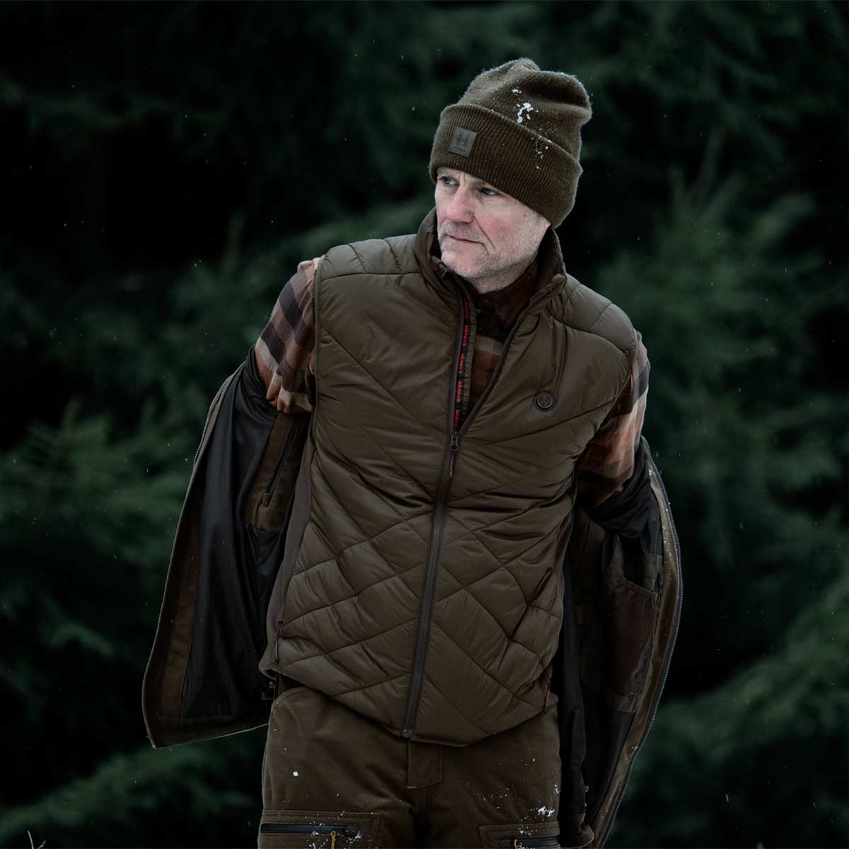 Härkila Heat Insulated kamizelka ocieplana - Willow green/Shadow brown - Härkila