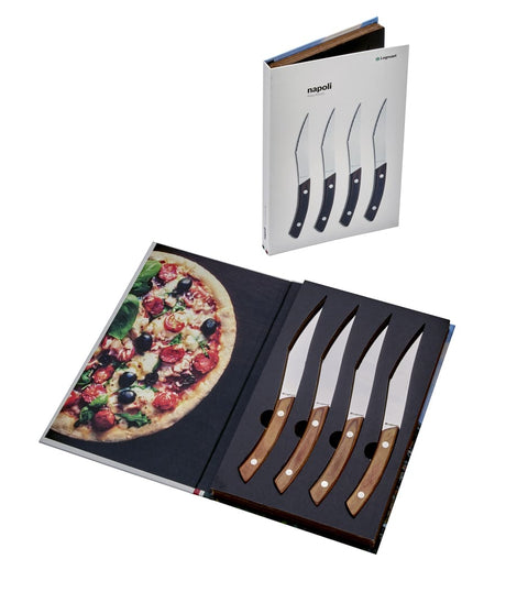 NAPOLI Pizza- und Steakmesserset 4 Stück Heller Griff - Legnoart