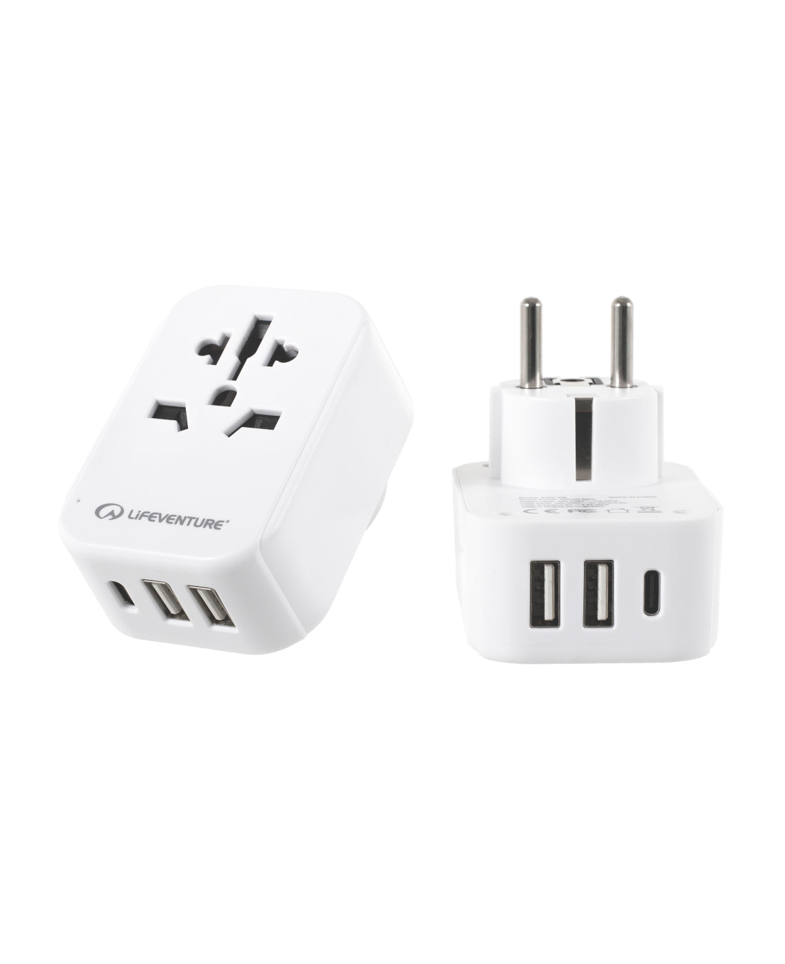 Europäischer Reiseadapter mit USB und USB-C – Life Venture