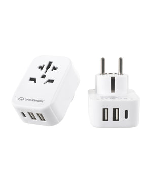 Europäischer Reiseadapter mit USB und USB-C – Life Venture