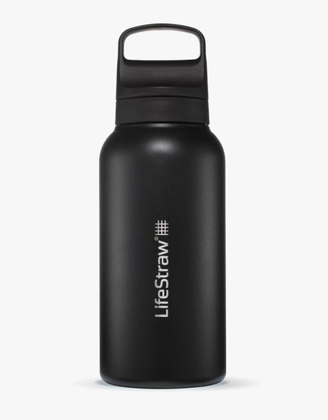 Go 2.0 Stainless Steel Water Filter Bottle Czarny / 1 L - LifeStraw