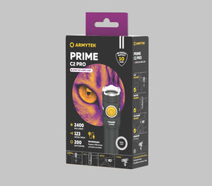 Armytek Prime C2 Pro Magnet USB - / Biały / 2400 lm / TIR 70°:120° / 1x18650 (w zestawie)