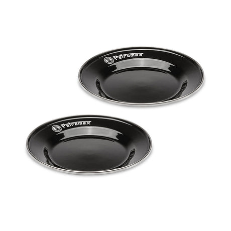 Talerze emaliowane Petromax czarne, 2 sztuki (18 cm)