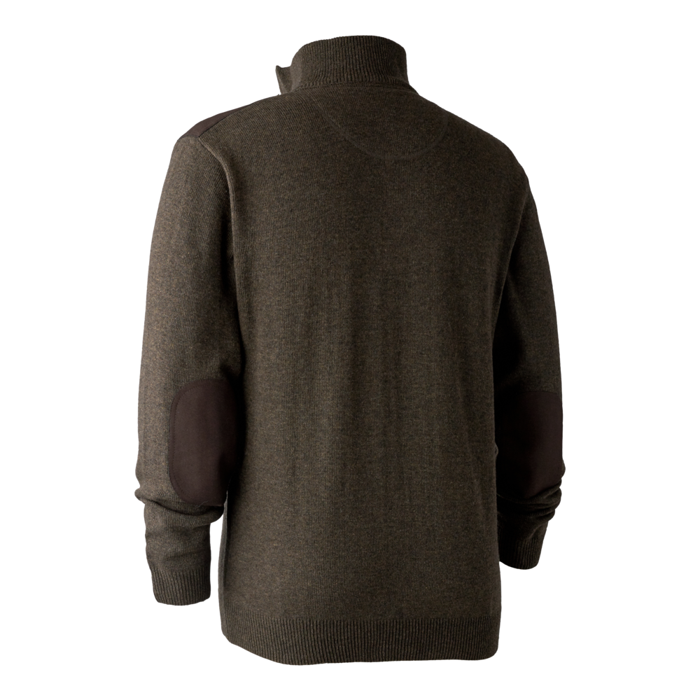 Sheffield Strickpullover mit Reißverschluss am Hals Dark Elm - Deerhunter
