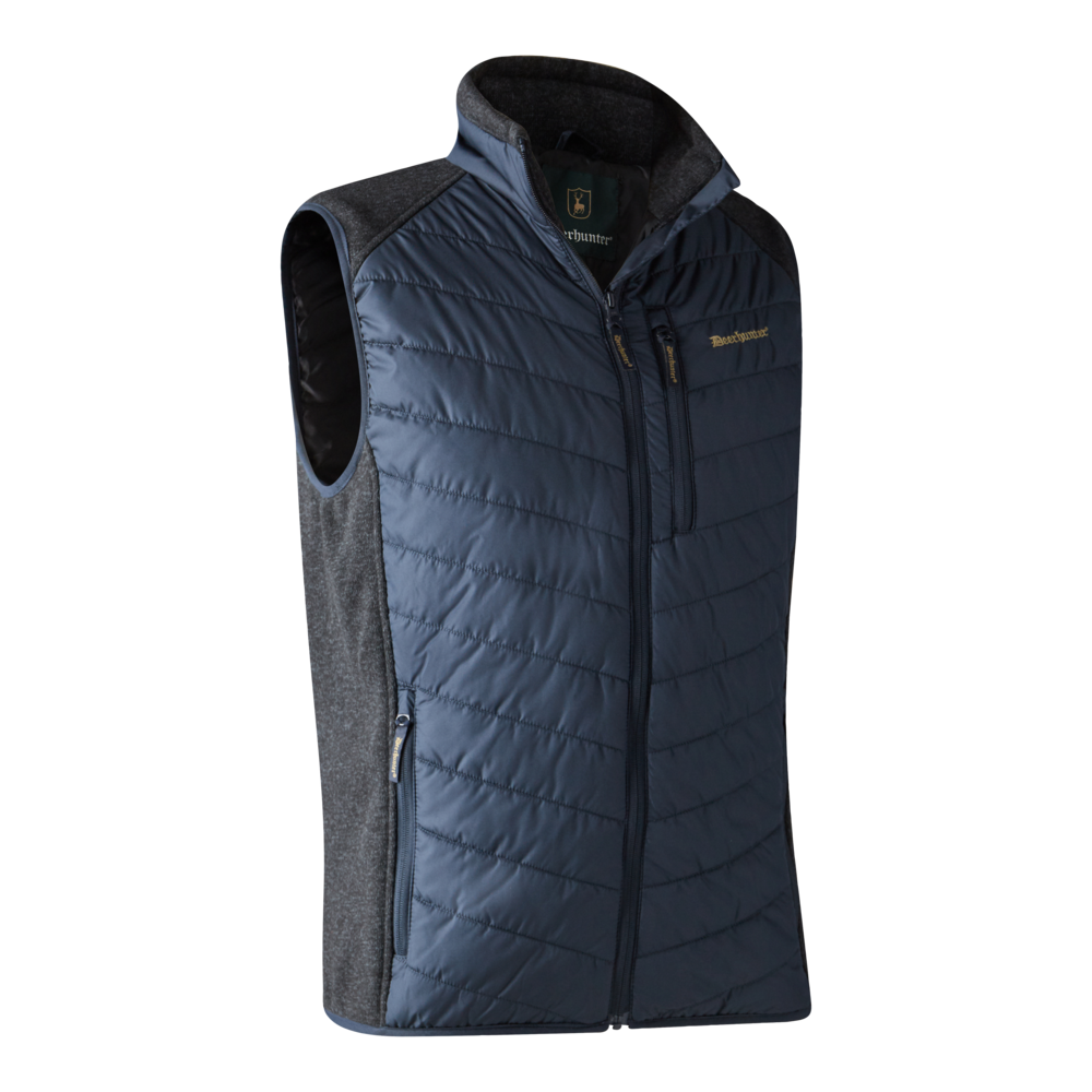 Moor Gesteppte Weste mit Strick - Blau - Deerhunter