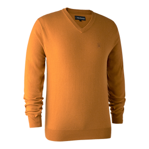 Kingston Strickpullover mit V-Ausschnitt Golden Oak - Deerhunter
